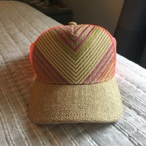 PrAna Trucker Hat Coral / Pink / Yellow